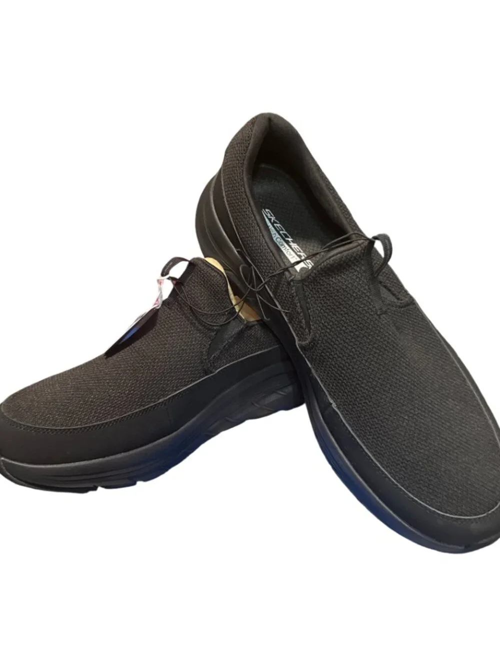 Sz.12*NWT-Skechers*Relaxed Fit Arch Comfort Mens Black Slip On Sneakers 66751S